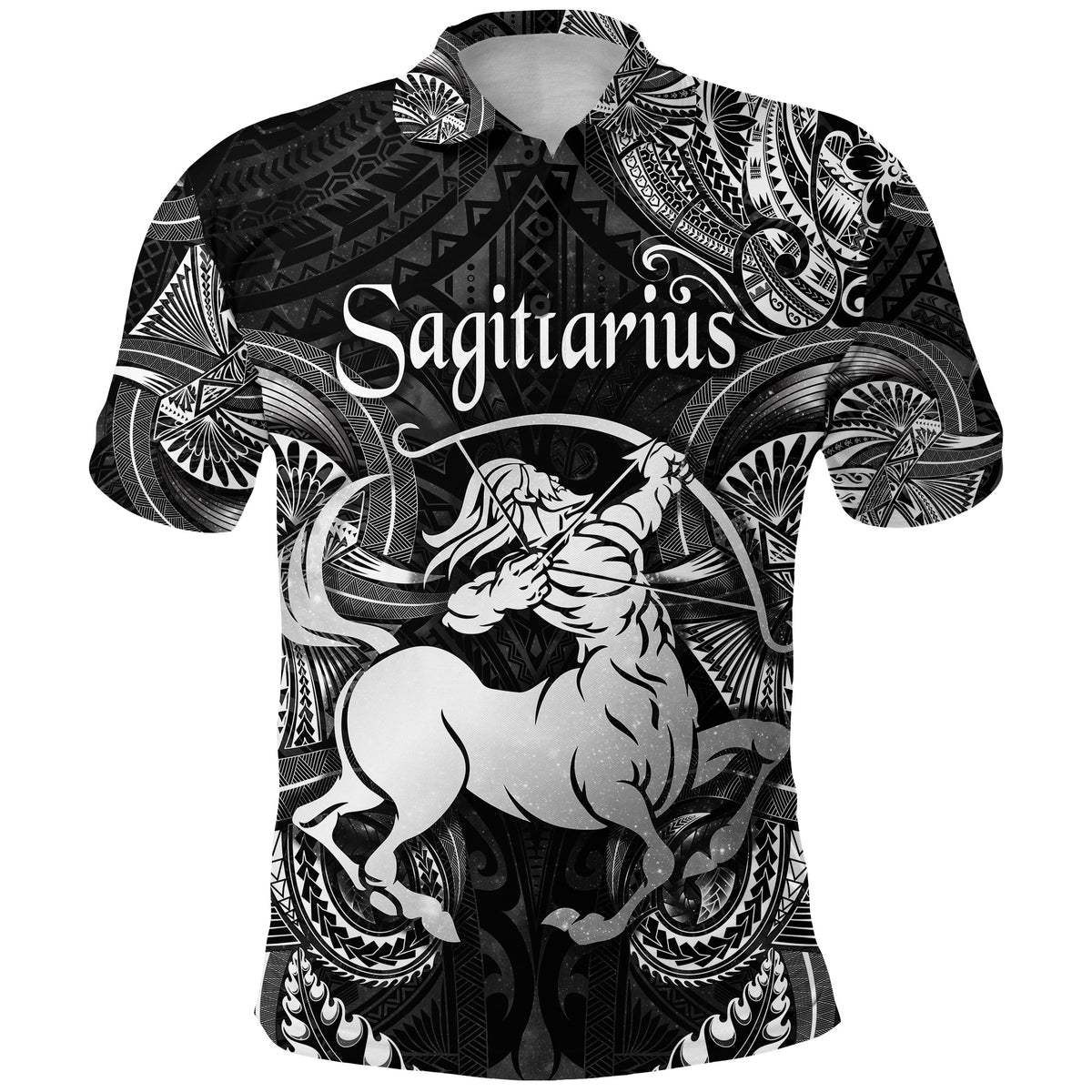 Sagittarius Zodiac Polynesian Polo Shirt Unique Style Black LT8 - Polynesian Pride
