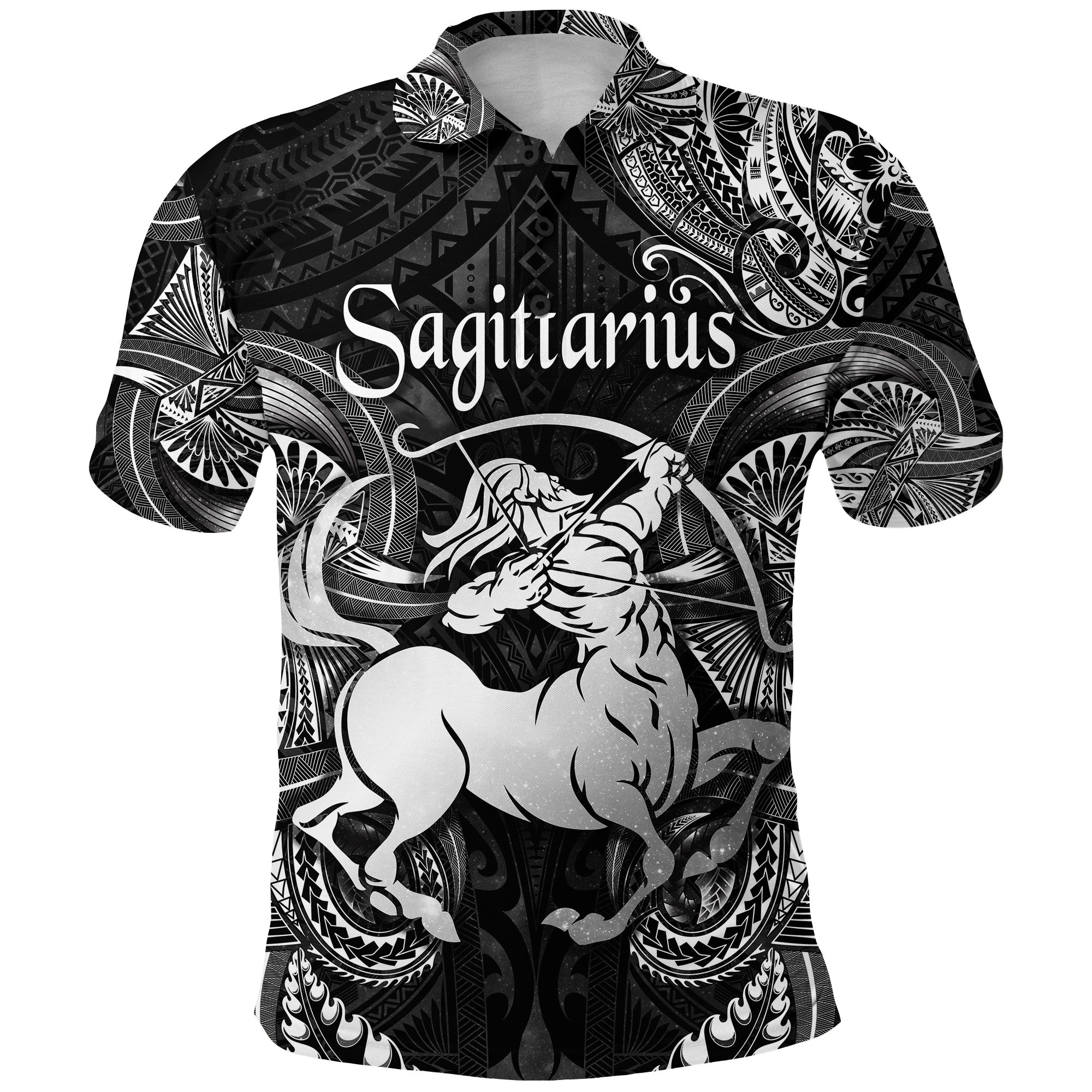 Custom Sagittarius Zodiac Polynesian Polo Shirt Unique Style Black LT8 - Polynesian Pride