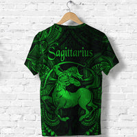 Sagittarius Zodiac Polynesian T Shirt Unique Style Green LT8 - Polynesian Pride