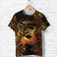 Custom Sagittarius Zodiac Polynesian T Shirt Unique Style Gold LT8 - Polynesian Pride