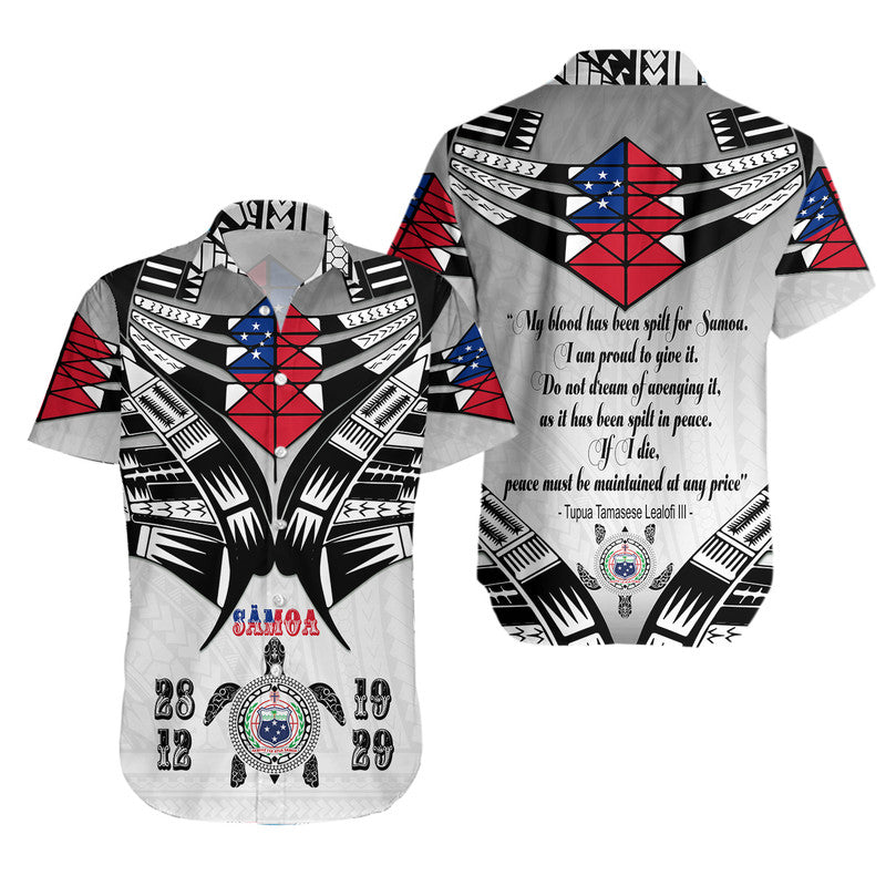 Samoa Black Saturday Hawaiian Shirt 28 Dec 1929 Visual Arts LT9 Unisex White - Polynesian Pride