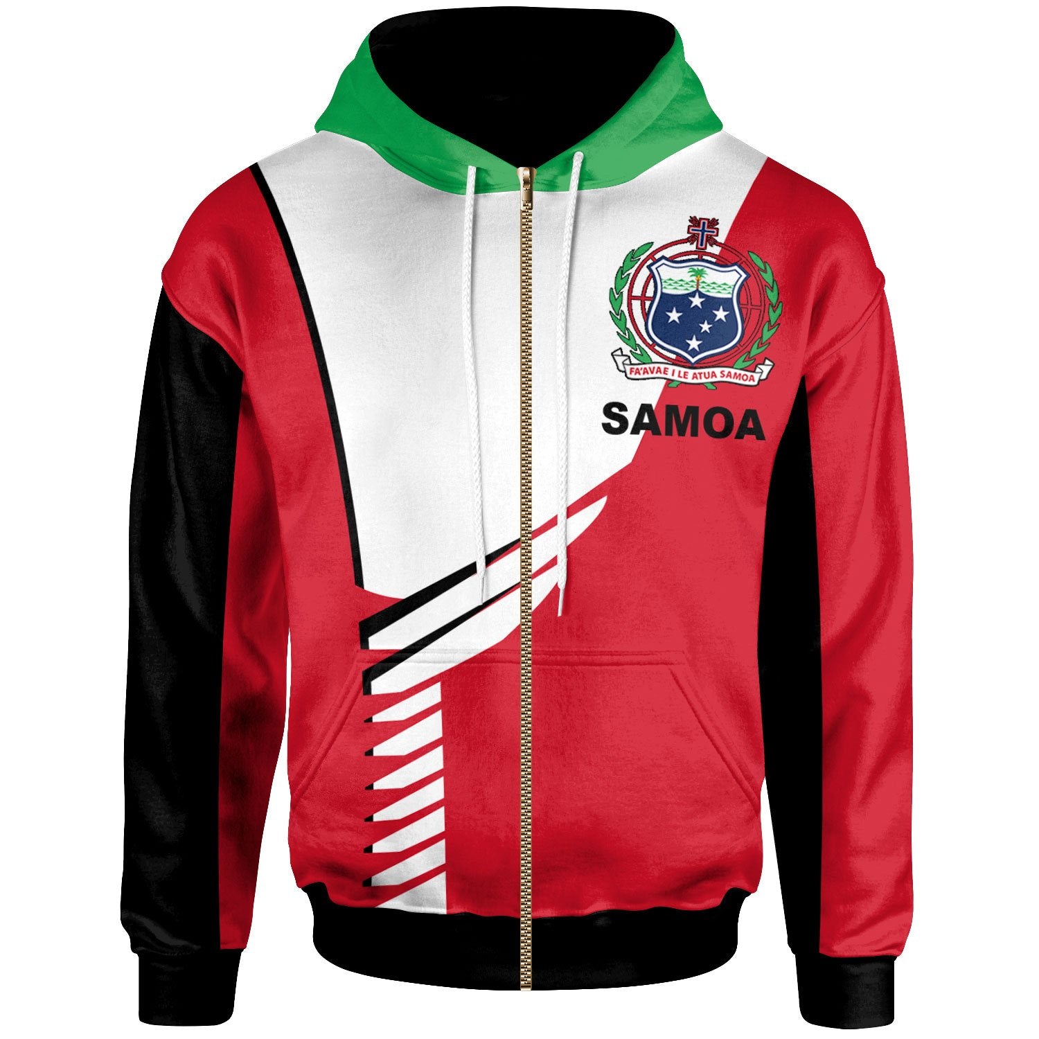 Samoa Zip up Hoodie Athletes Style Unisex Red - Polynesian Pride