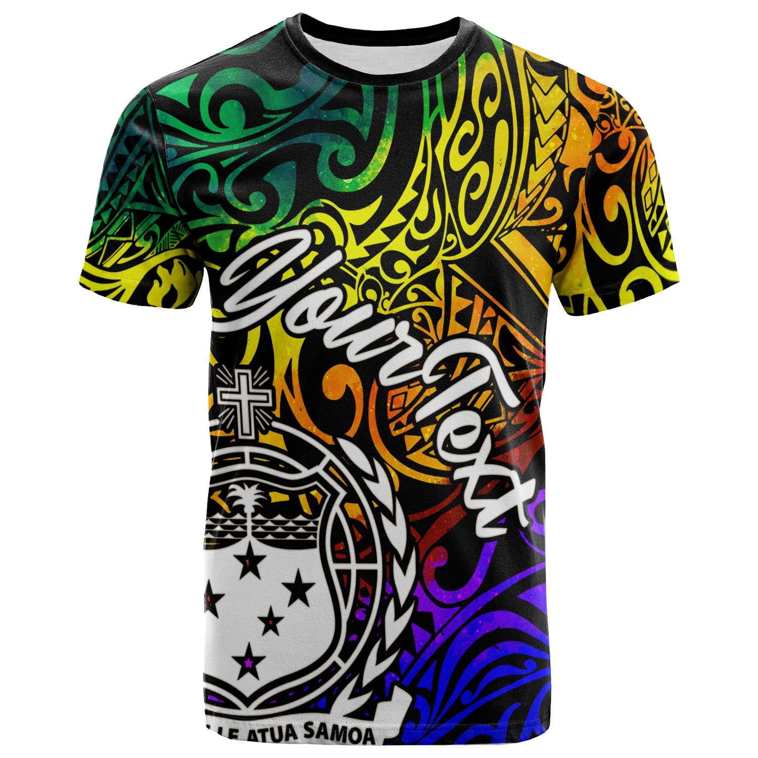 Samoa Custom T Shirt Rainbow Polynesian Pattern Unisex Rainbow - Polynesian Pride