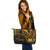 Samoa Leather Tote - Gold Color Cross Style - Polynesian Pride