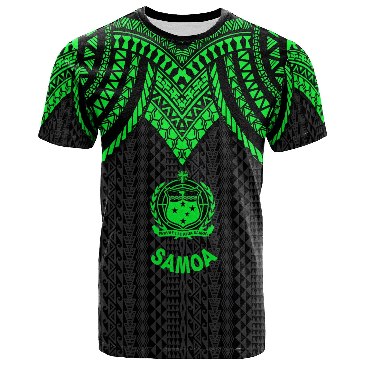 Samoa T Shirt Polynesian Armor Style Green Unisex Art - Polynesian Pride