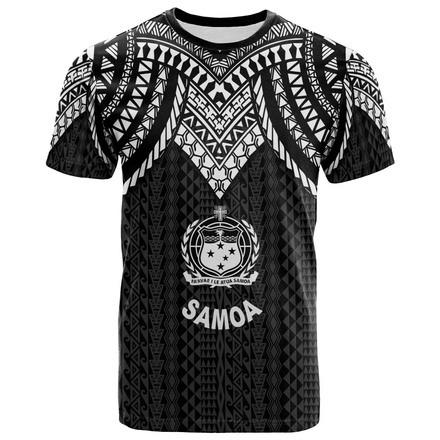 Samoa T Shirt Polynesian Armor Style Black Unisex Black - Polynesian Pride