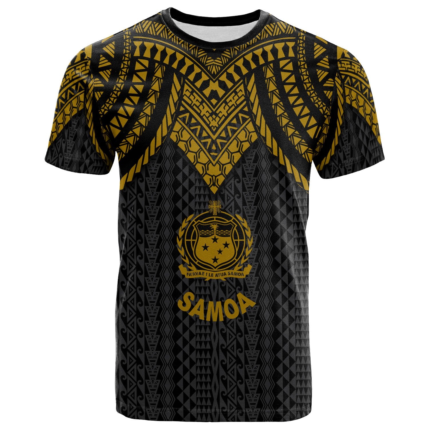 Samoa T Shirt Polynesian Armor Style Gold Unisex Art - Polynesian Pride