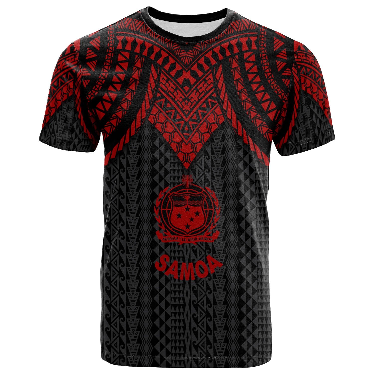 Samoa T Shirt Polynesian Armor Style Red Unisex Red - Polynesian Pride