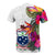 Samoa T Shirt Hibiscus Polynesian pattern white - Polynesian Pride