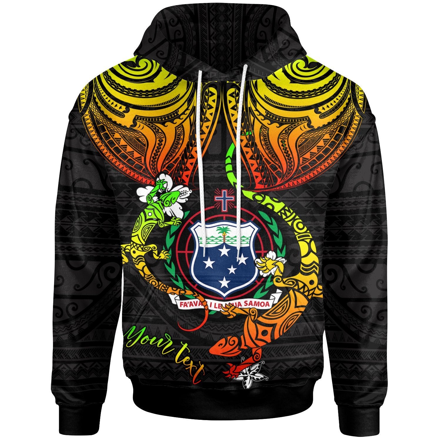 Samoa Custom Hoodie Lizard Good Chest Unisex Reggae - Polynesian Pride