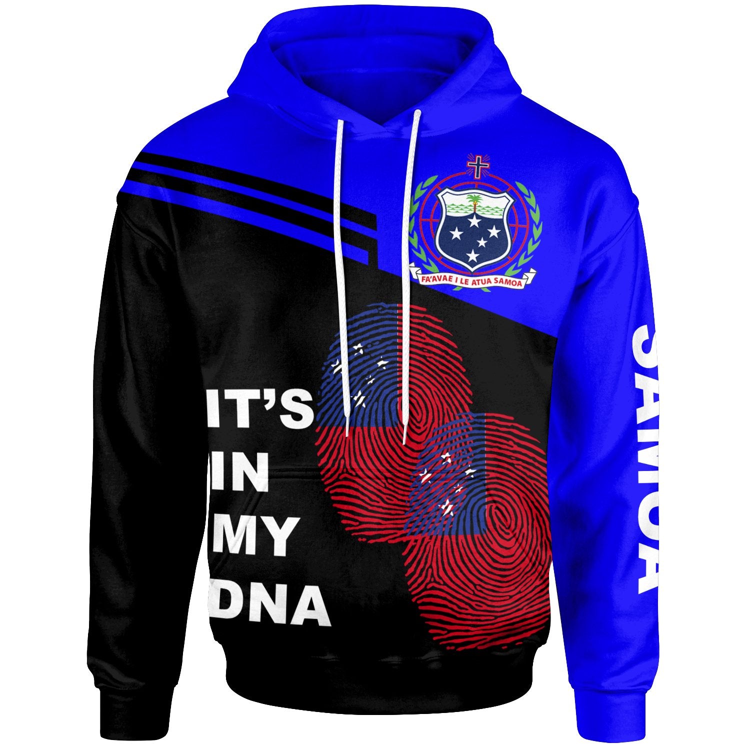 Samoa Hoodie Its In My DNA Double Blue Unisex Blue - Polynesian Pride