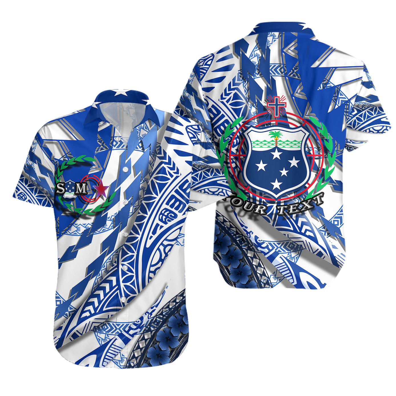 (Custom Personalised) Samoa Hawaiian Shirt Artsy Style - White LT9 Unisex White - Polynesian Pride