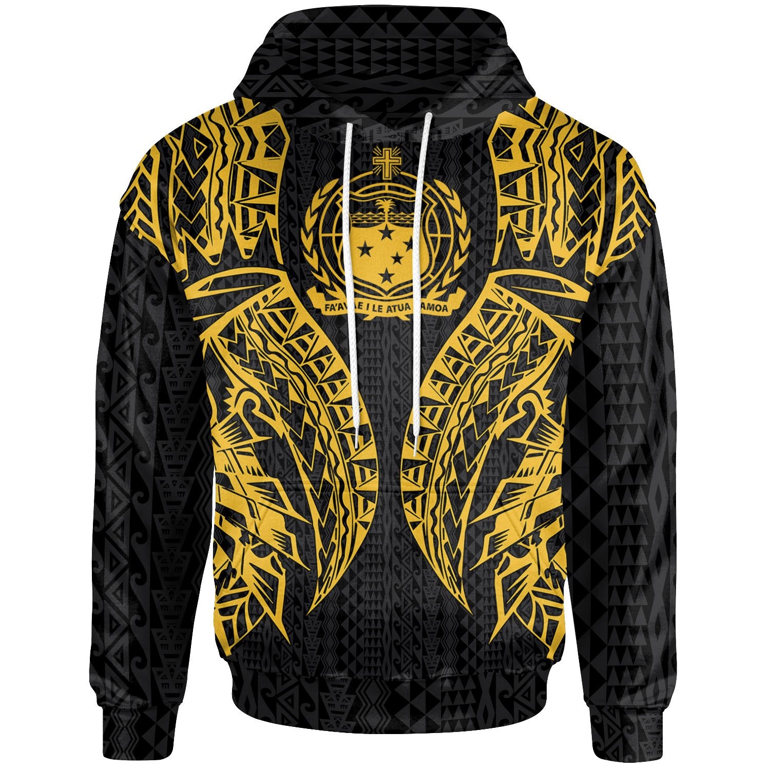 Samoa Hoodie Polynesian Lion Head Gold Unisex Gold - Polynesian Pride