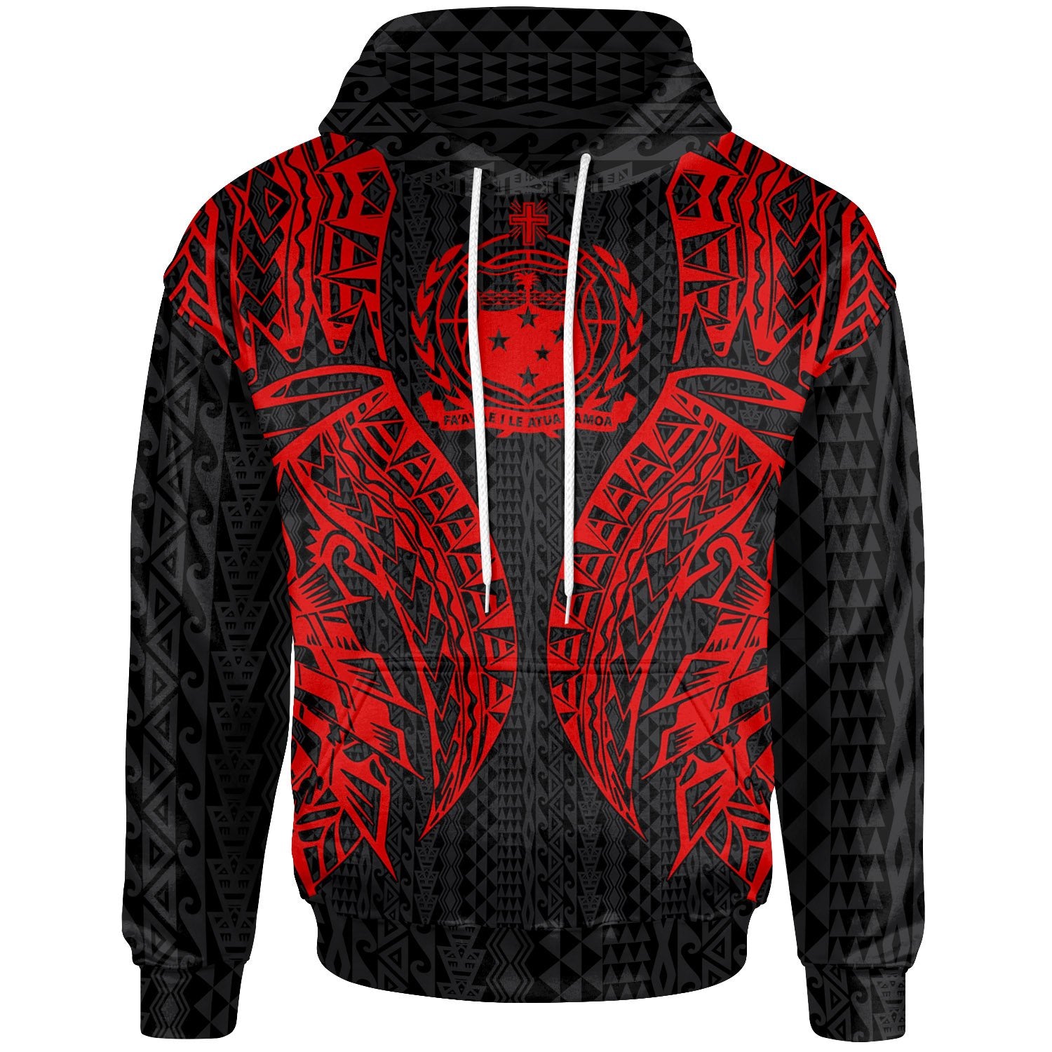 Samoa Hoodie Polynesian Lion Head Red Unisex Red - Polynesian Pride