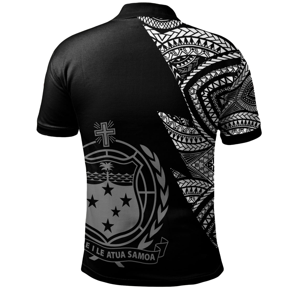 Samoa Custom Polo Shirt Flash Style White - Polynesian Pride