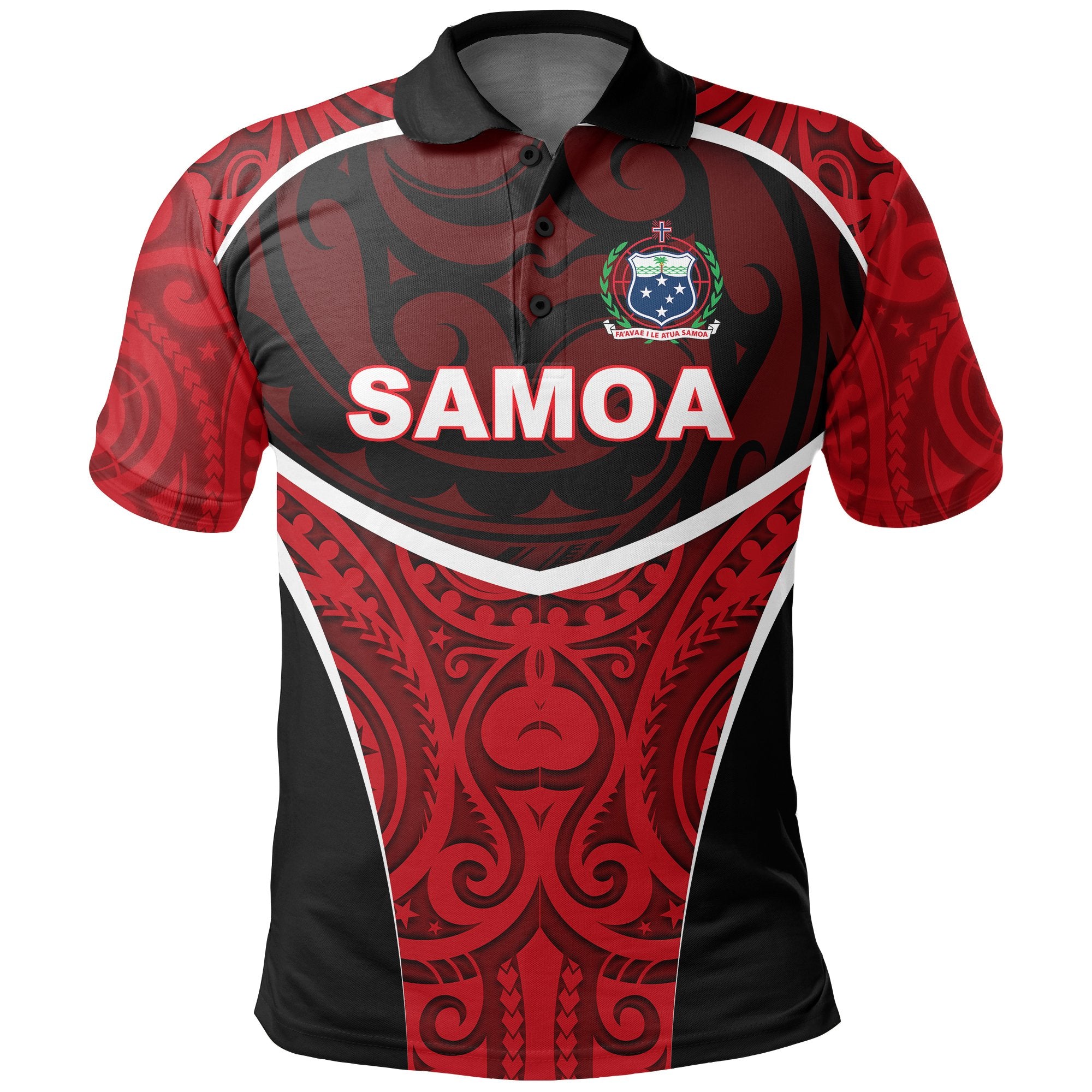 Samoa Polo Shirt Polynesian Sport Style Red Unisex Red - Polynesian Pride