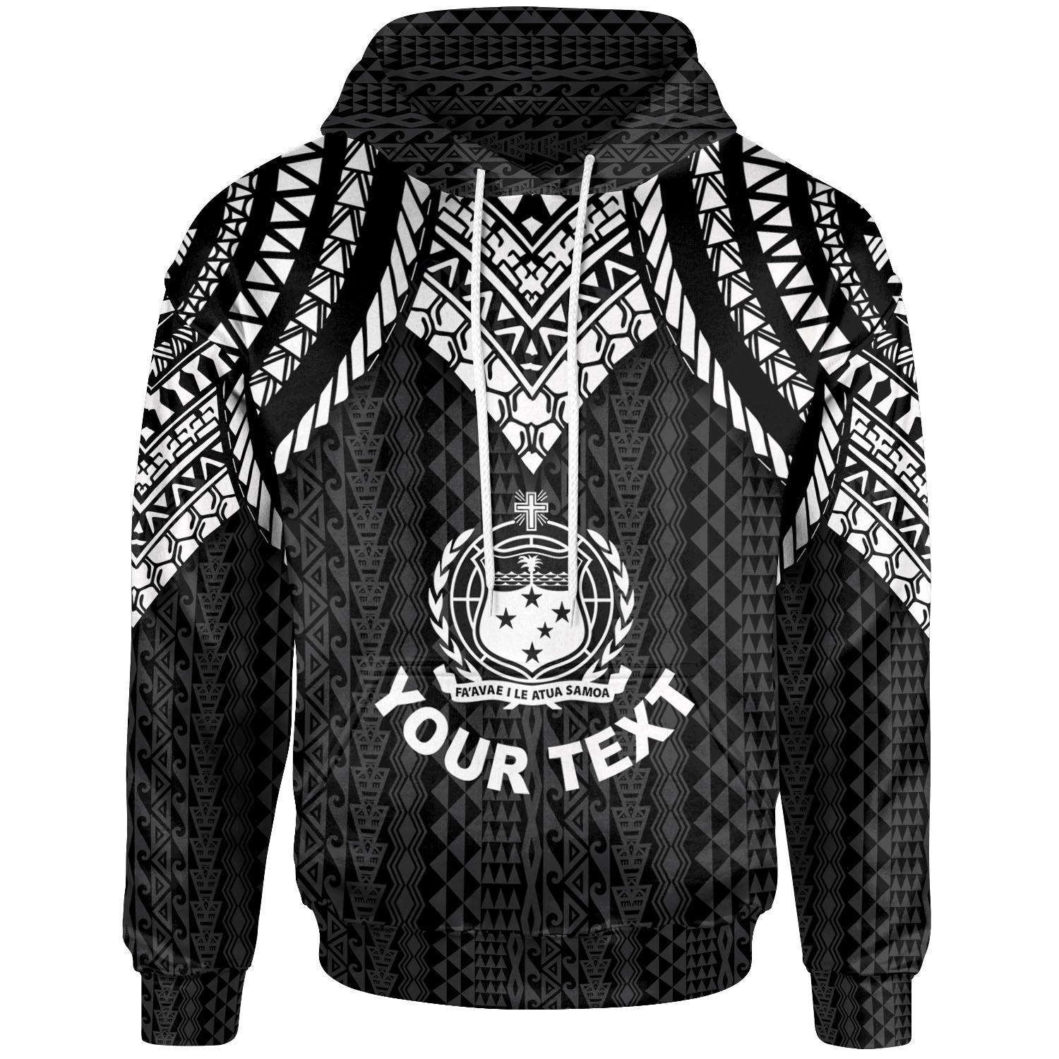 Samoa Custom Hoodie Polynesian Armor Style Black Unisex Black - Polynesian Pride