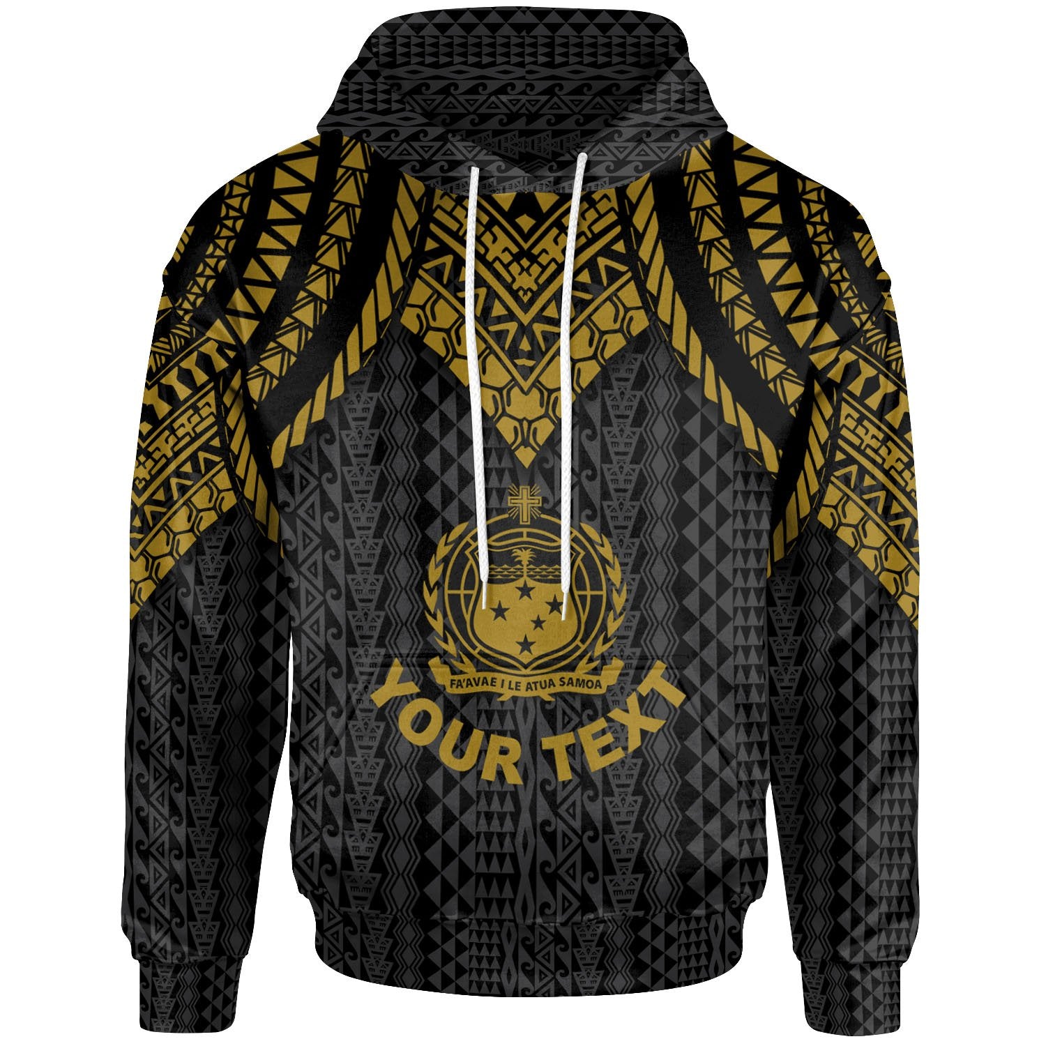 Samoa Custom Hoodie Polynesian Armor Style Gold Unisex Gold - Polynesian Pride