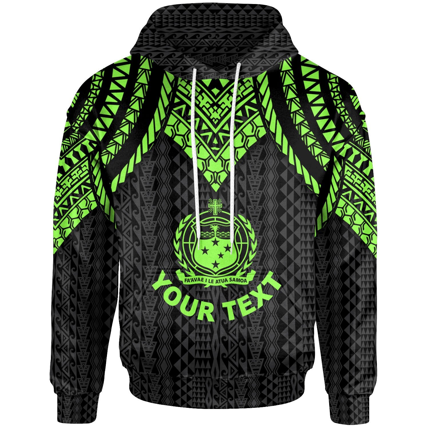 Samoa Custom Hoodie Polynesian Armor Style Green Unisex Green - Polynesian Pride