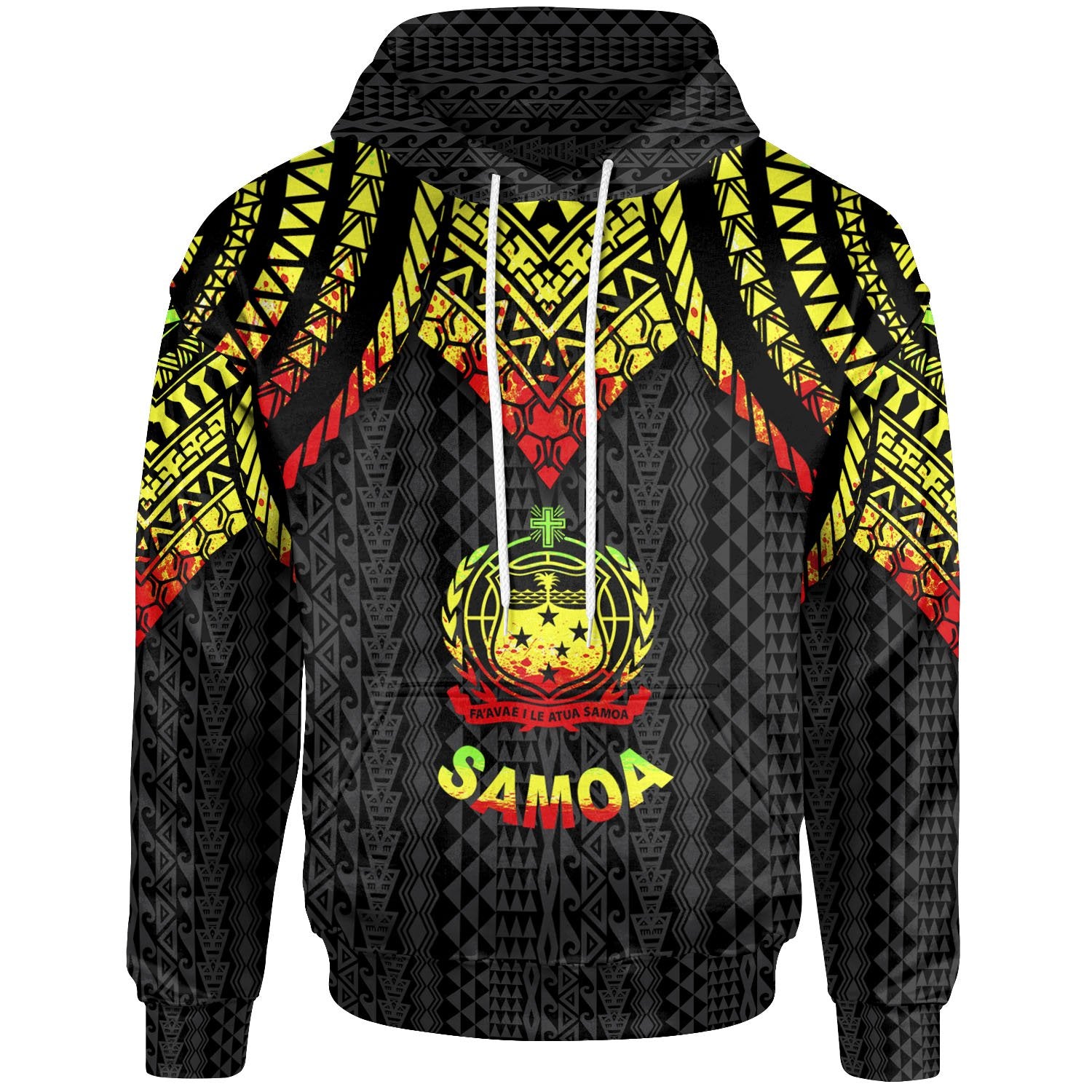 Samoa Hoodie Polynesian Armor Style Reagge Unisex Reagge - Polynesian Pride