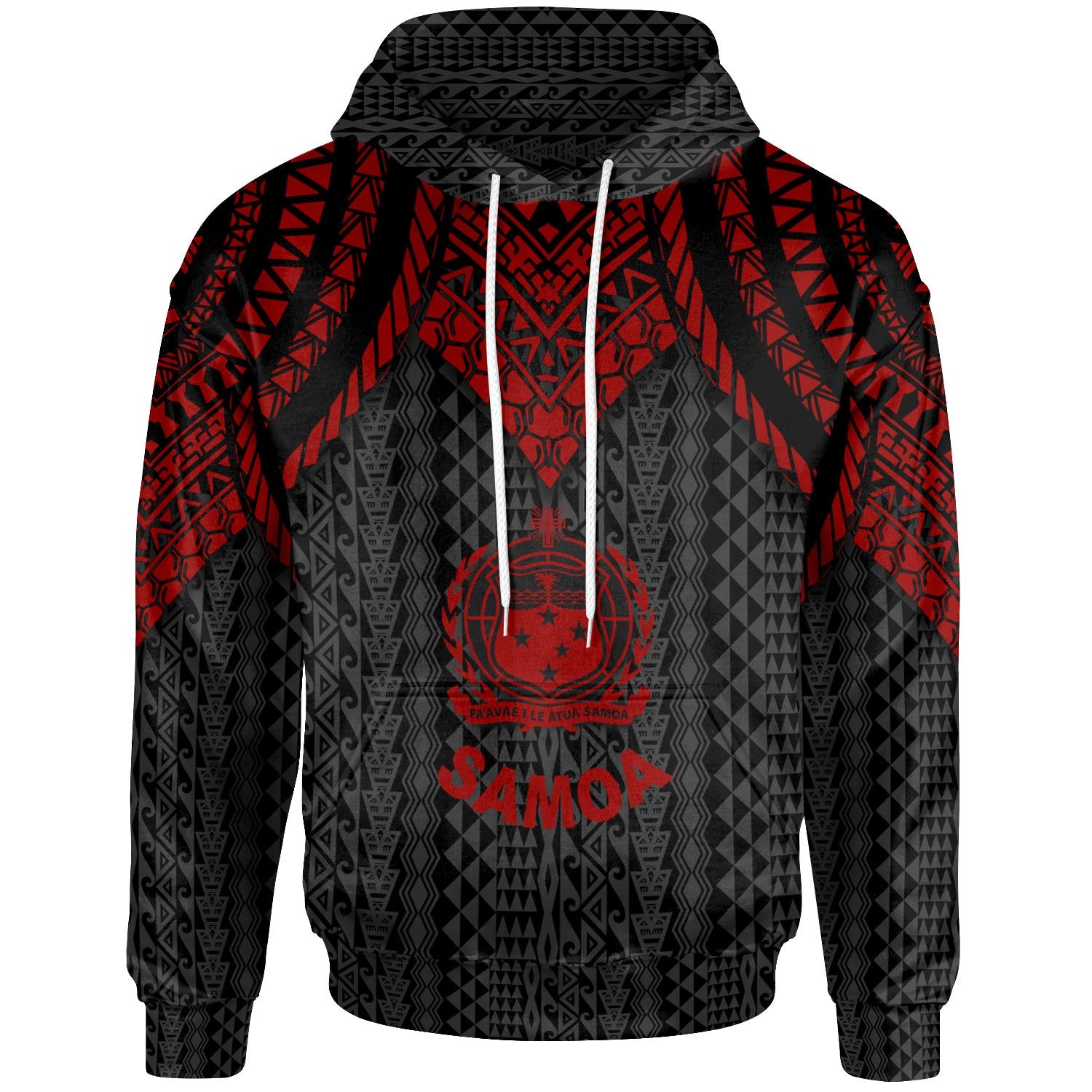 Samoa Hoodie Polynesian Armor Style Red Unisex Red - Polynesian Pride