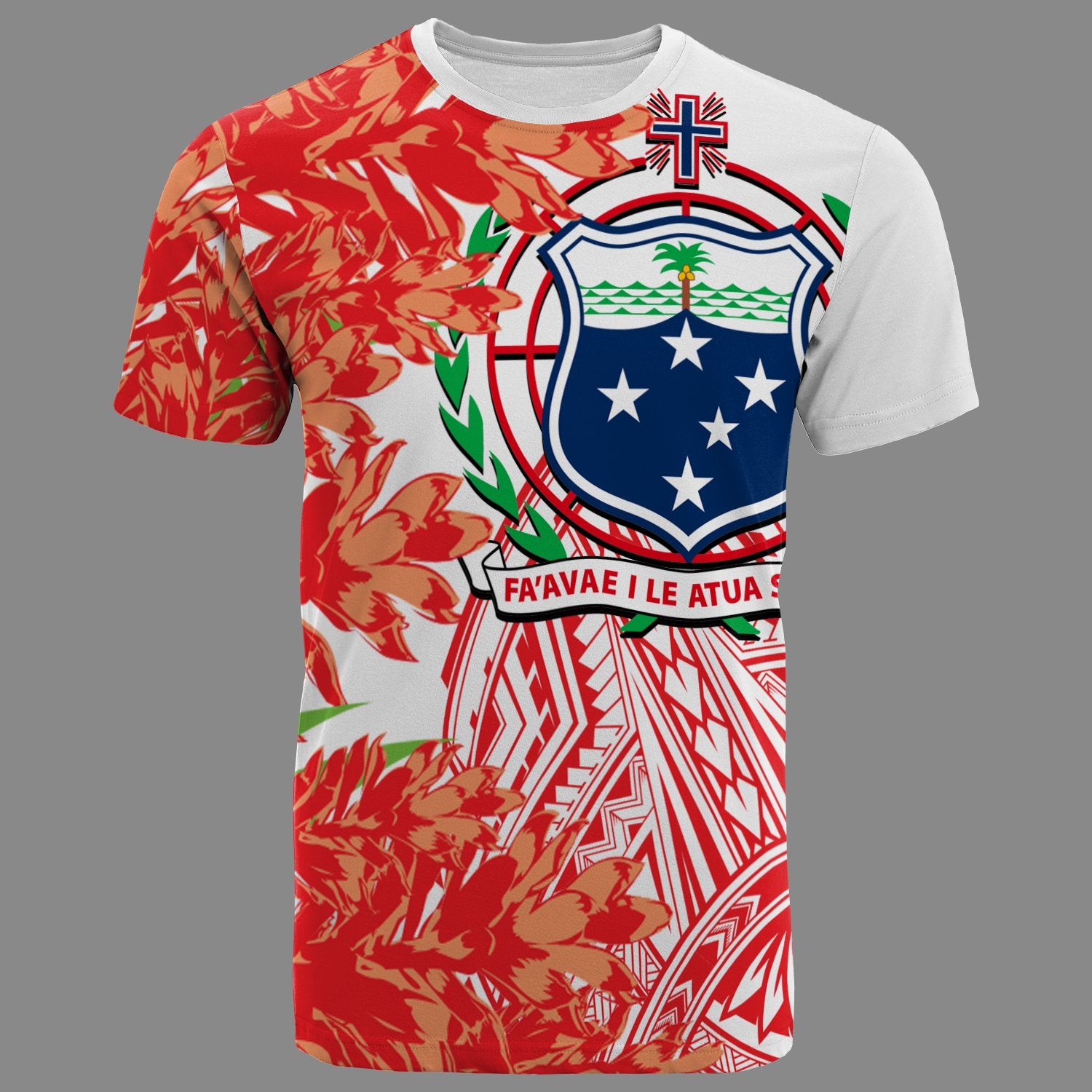 Samoa T Shirt The Teuila Polynesian Pattern Unisex White - Polynesian Pride