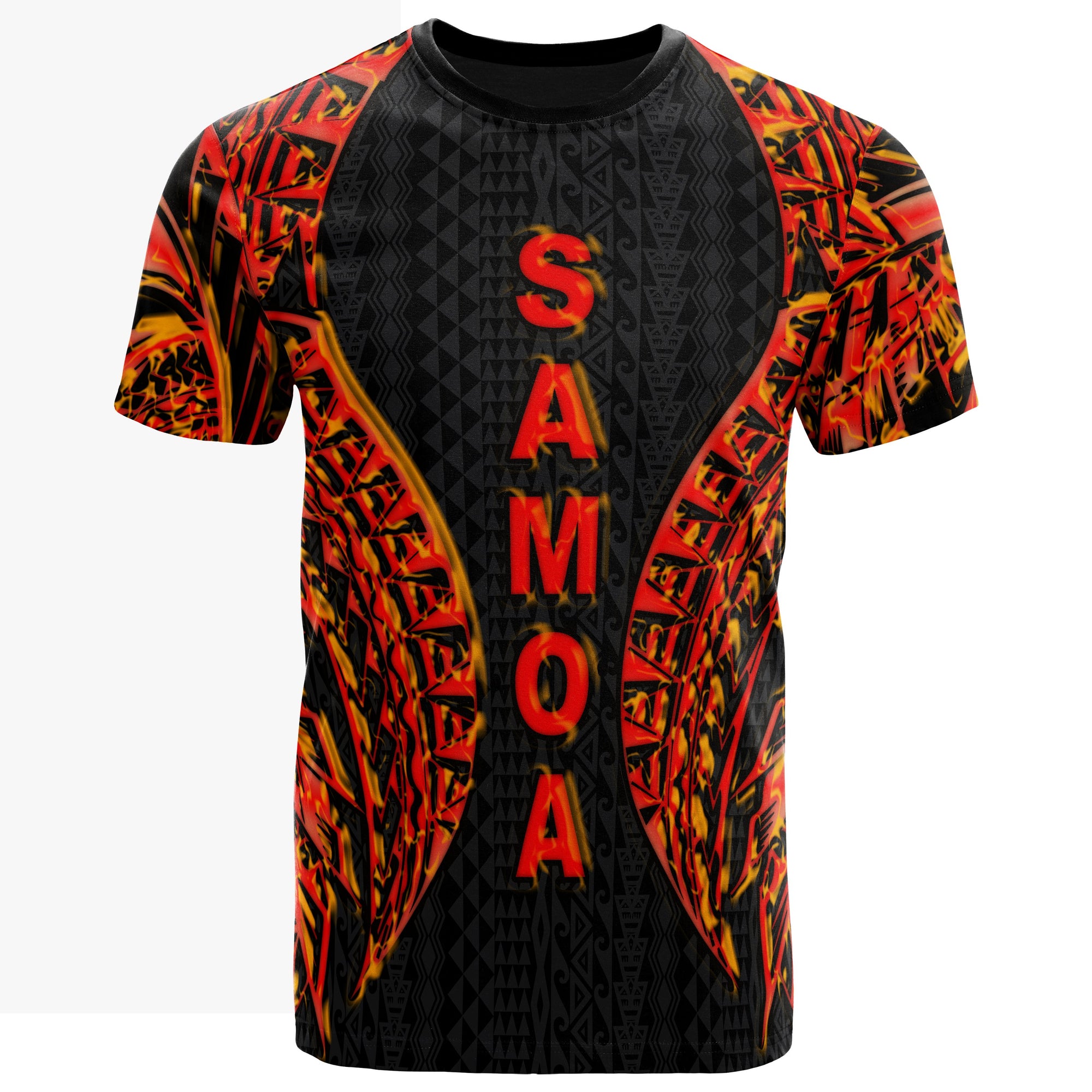 Samoa T Shirt Polynesian Volcano Unisex Black - Polynesian Pride