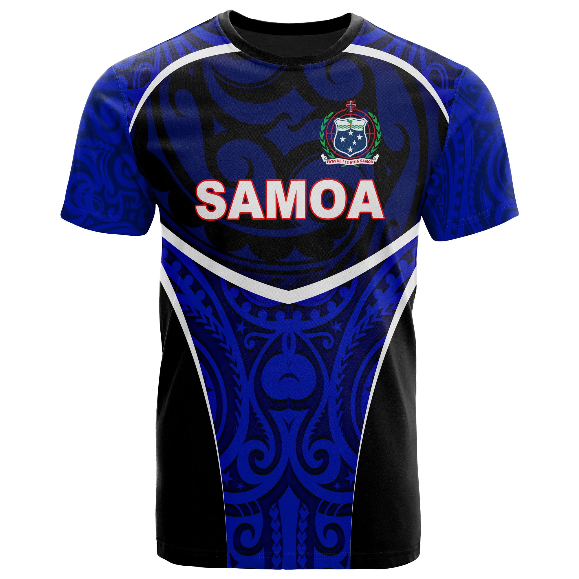 Samoa T Shirt Polynesian Sport Style Blue Unisex Blue - Polynesian Pride