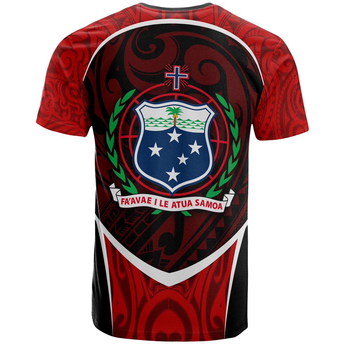 Samoa T Shirt Polynesian Sport Style Red - Polynesian Pride