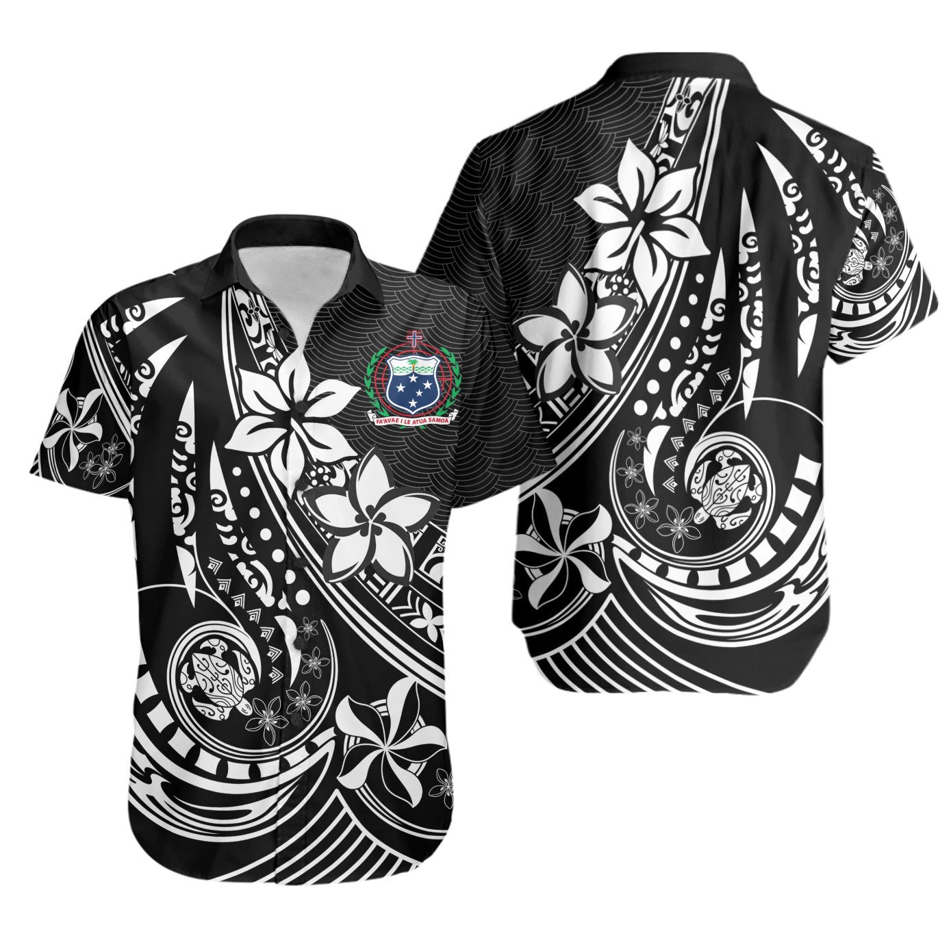 Samoa Shirt - The Flow OF Ocean Unisex Black - Polynesian Pride