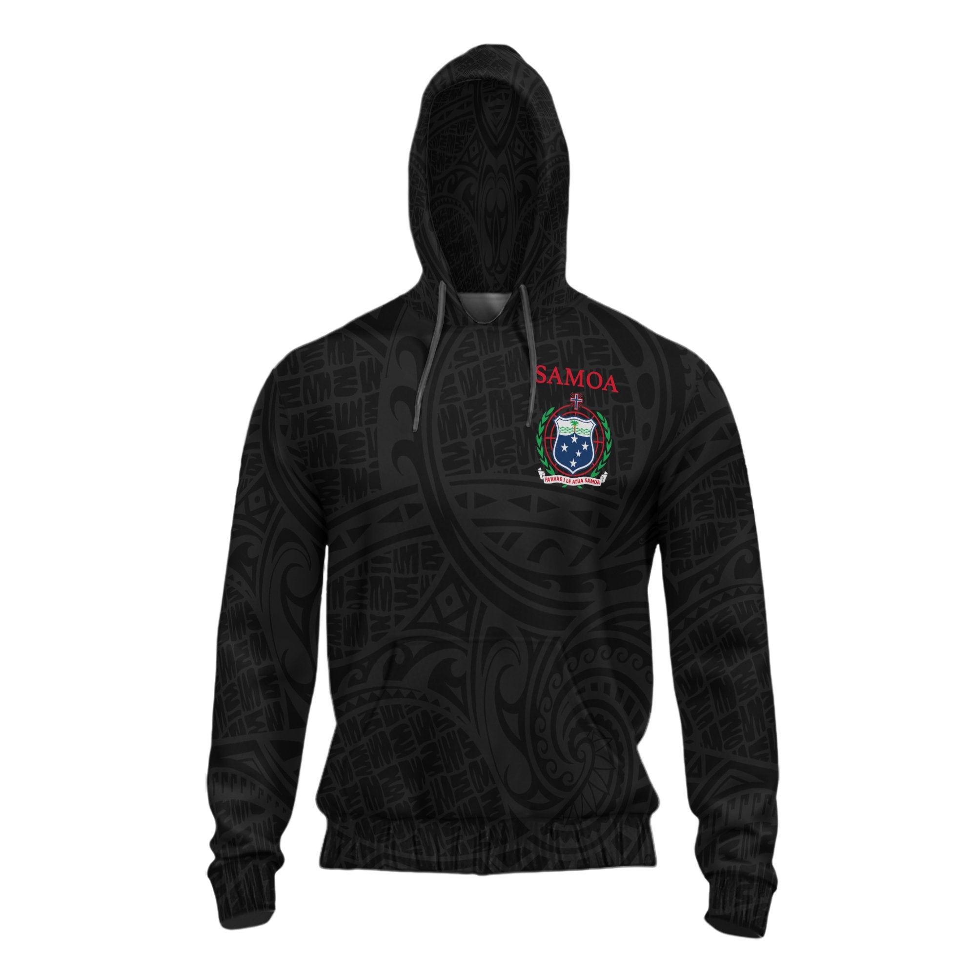 Polynesian All Over Print Hoodie Samoa In Me Unisex Black - Polynesian Pride