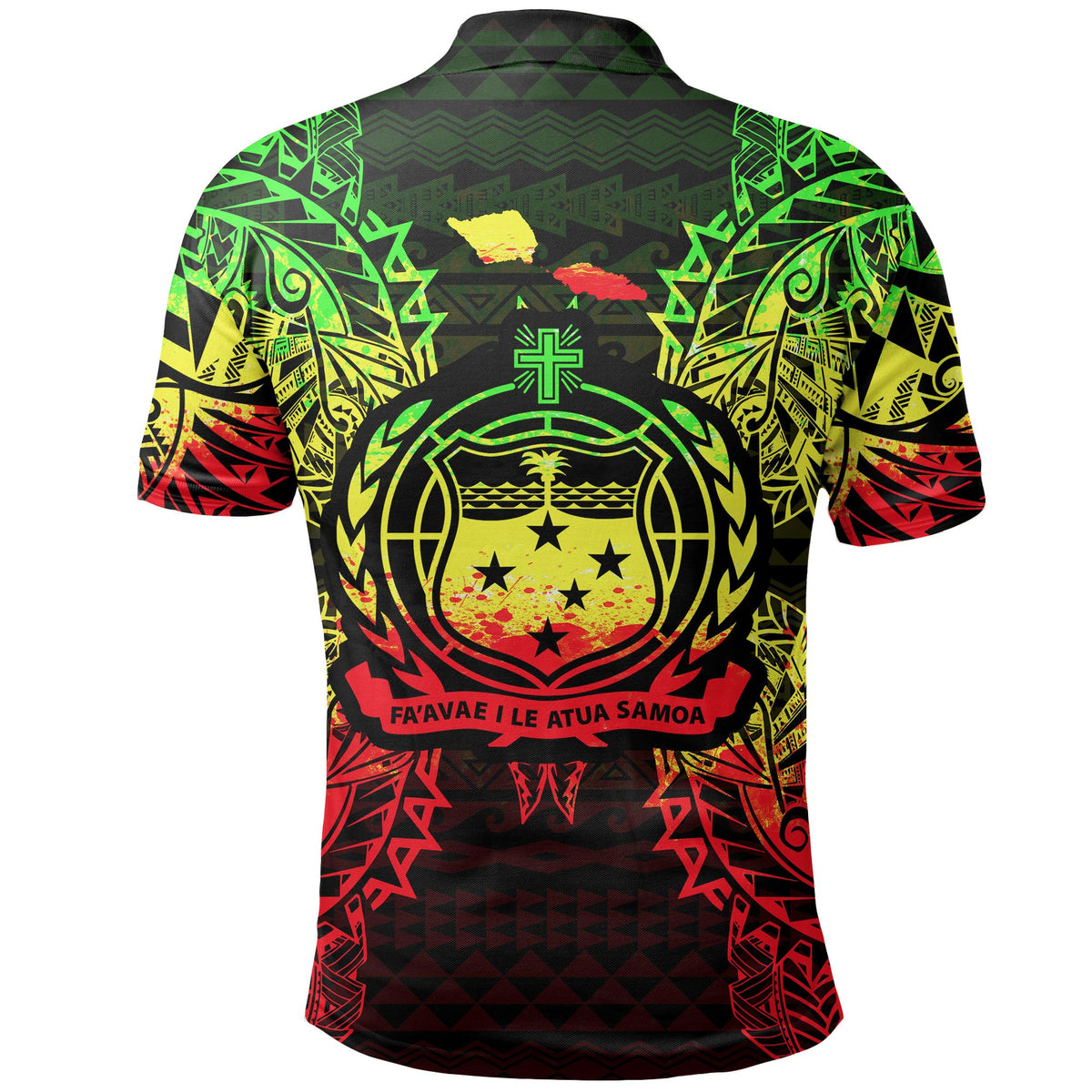 Samoa Polo Shirt Samoan Coat Of Arms Map Polynesian Tattoo Reggae - Polynesian Pride