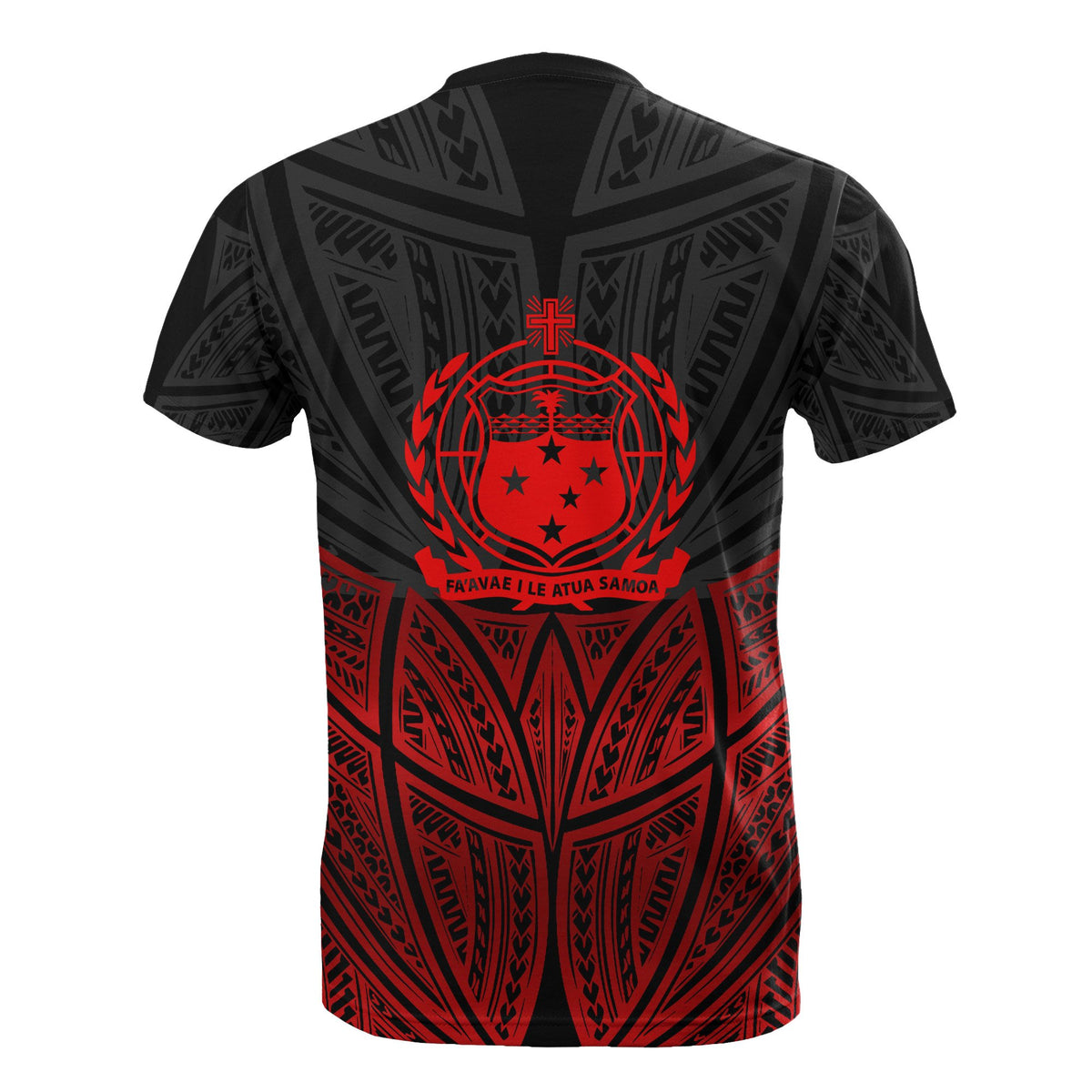 Samoa Polynesian Custom T Shirt Red Black Pride Map And Seal - Polynesian Pride
