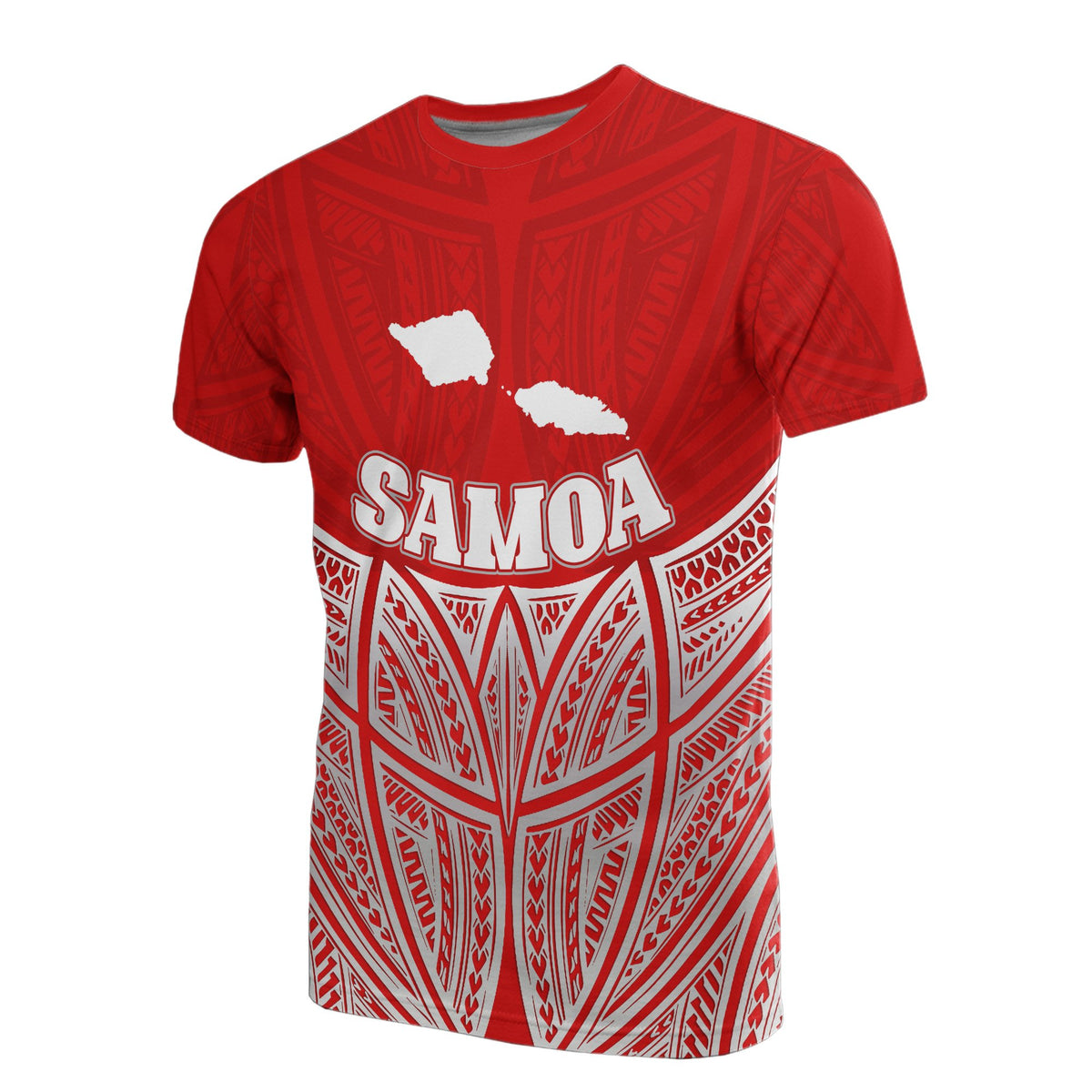 Samoa Polynesian T Shirt Red Pride Map And Seal Unisex Red - Polynesian Pride
