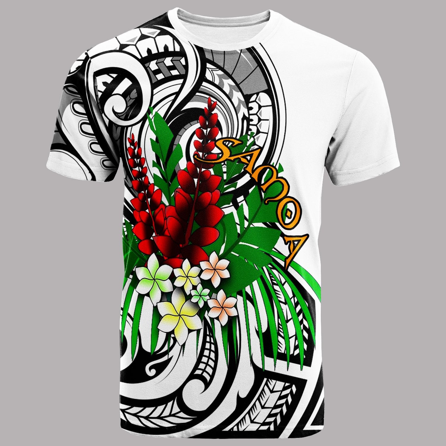 Samoa Custom T Shirt Samoa Teuila Flower Unisex White - Polynesian Pride