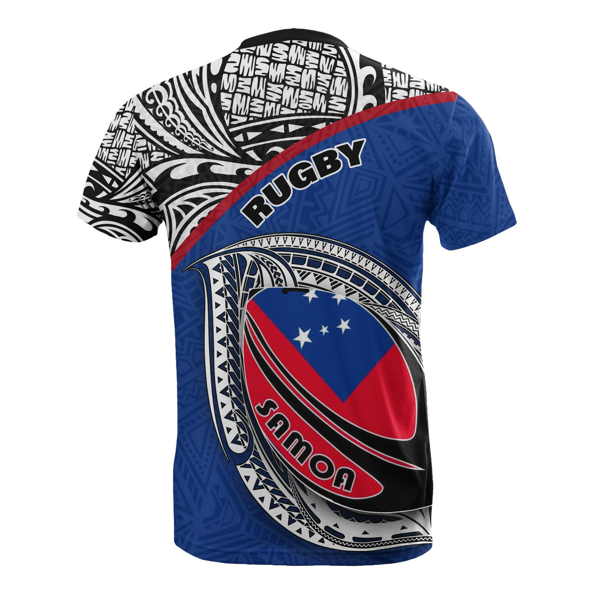 Samoa Rugby Ball T Shirt Samoa Flag Polynesian Tattoo - Polynesian Pride