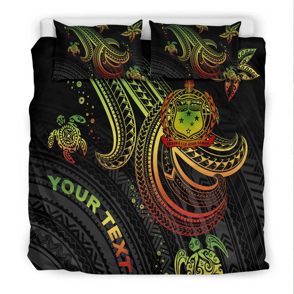 Samoa Custom Personalised Bedding Set - Reggae Turtle - Polynesian Pride