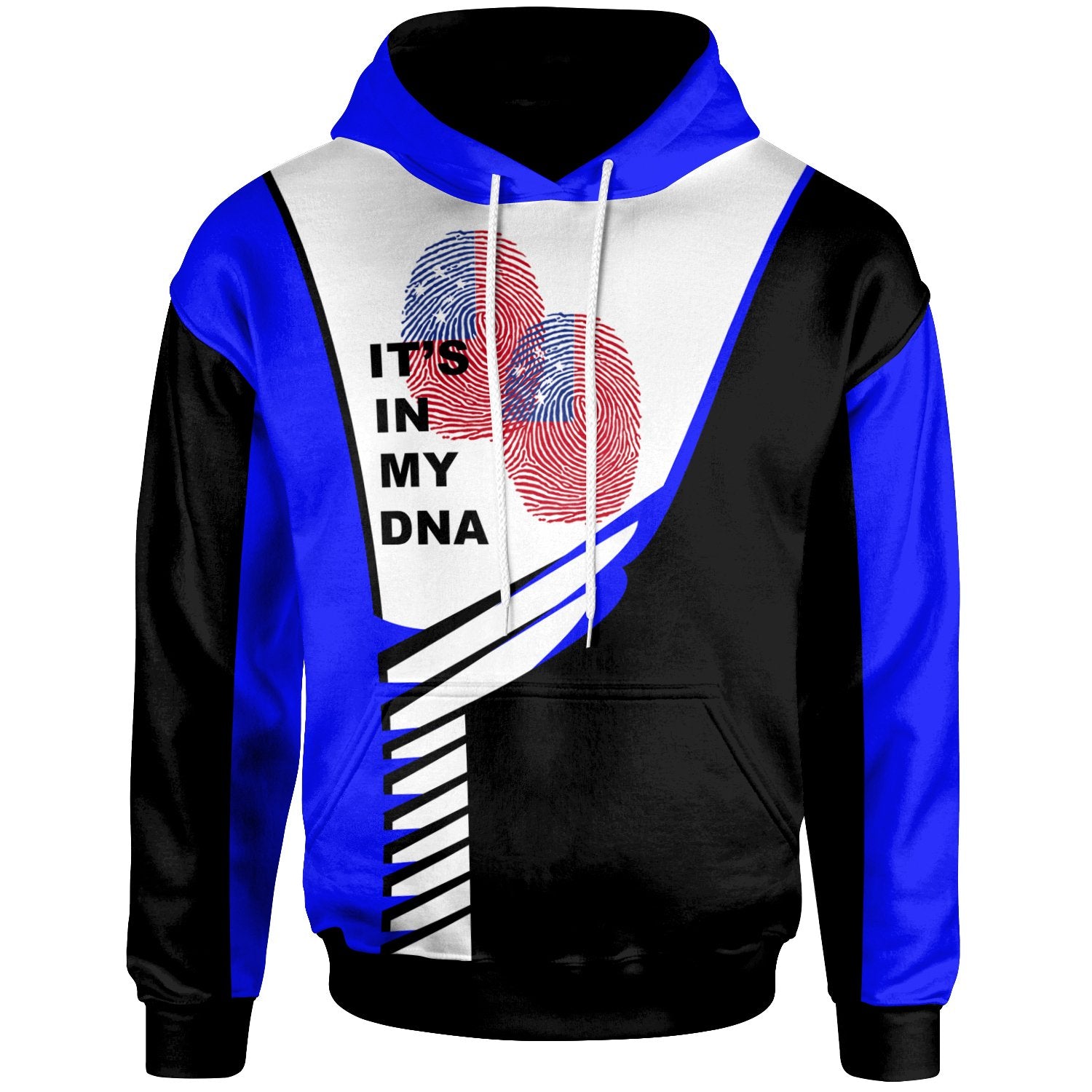 Samoa Custom Hoodie Samoa DNA Unisex Blue - Polynesian Pride