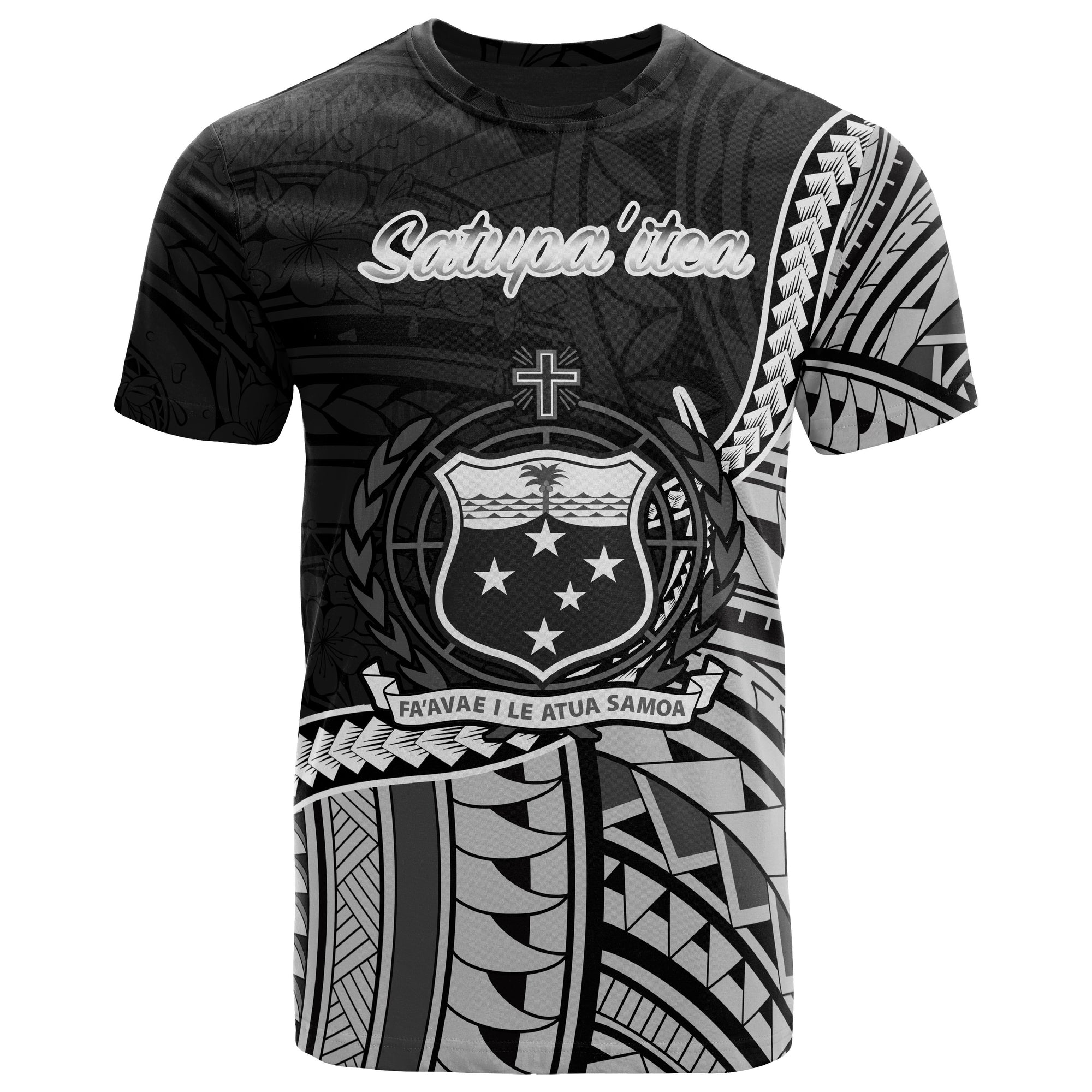 Samoa T Shirt Satupaitea Polynesian Patterns Unisex Black - Polynesian Pride