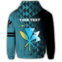 Custom Hawaiian Kanaka Fish Hook Zipper Hoodie Diamond Style - Polynesian Pride