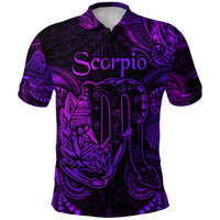 Custom Scorpio Zodiac Polynesian Polo Shirt Unique Style Purple LT8 - Polynesian Pride
