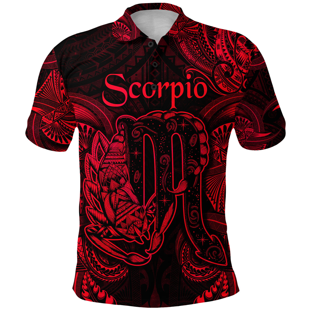 Custom Scorpio Zodiac Polynesian Polo Shirt Unique Style Red LT8 - Polynesian Pride