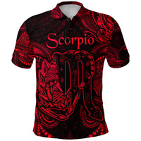 Custom Scorpio Zodiac Polynesian Polo Shirt Unique Style Red LT8 - Polynesian Pride