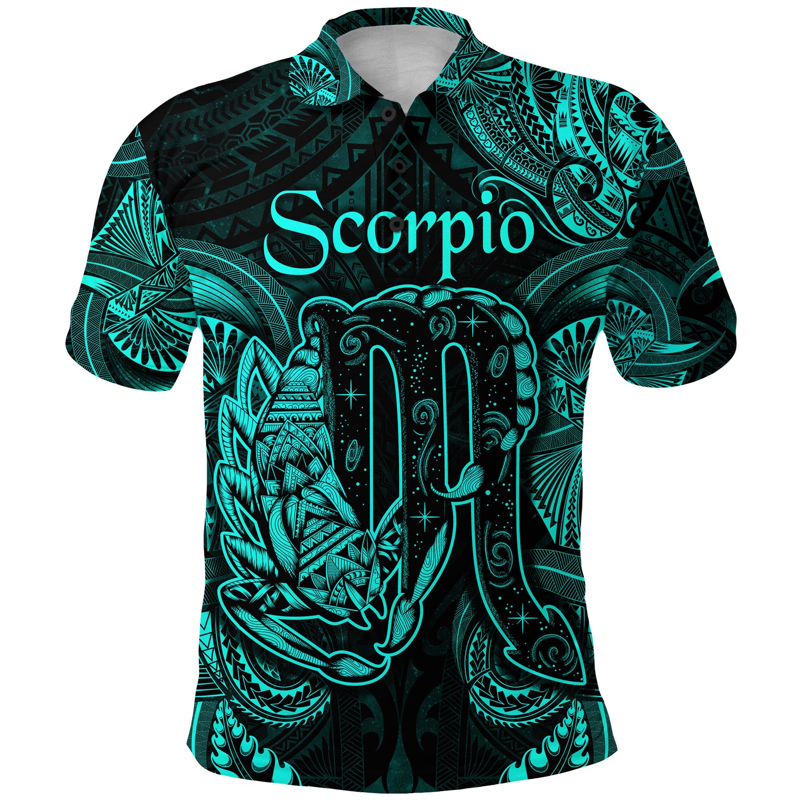 Custom Scorpio Zodiac Polynesian Polo Shirt Unique Style Turquoise LT8 - Polynesian Pride