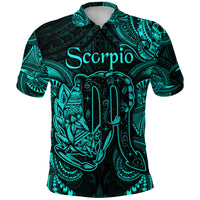 Custom Scorpio Zodiac Polynesian Polo Shirt Unique Style Turquoise LT8 - Polynesian Pride