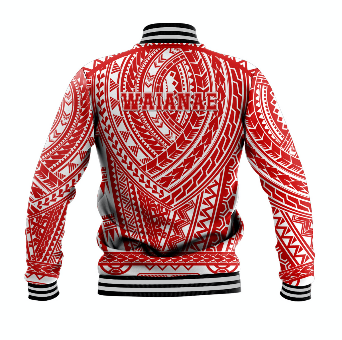 Hawaii Baseball Jacket - Waianae Baseball Jacket - Red With Fire Horse LT8 - Polynesian Pride