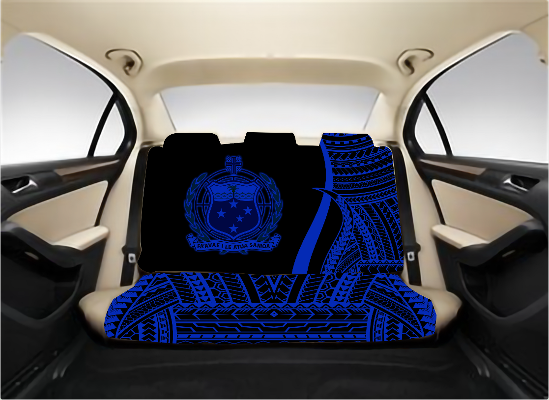 Samoa Polynesian Back Seat Covers Tentacle Tribal Pattern Crest LT13 Back Car Seat Covers One Size Blue - Polynesian Pride