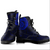 Polynesian Tattoo Style Leather Boots Blue A7 Black - Polynesian Pride