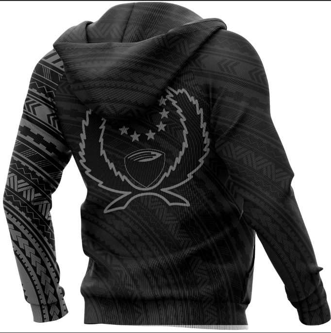 Pohnpei Hoodie Pohnpei Flag Polynesian Tattoo Style Special - Polynesian Pride