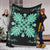 Hawaiian Quilt Maui Plant And Hibiscus Premium Blanket - Seafoarm Black - AH - Polynesian Pride